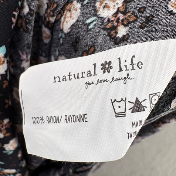 Natural Life Floral Wide Leg Jumpsuit Black Rose Print Size Large - Picture 16 of 16